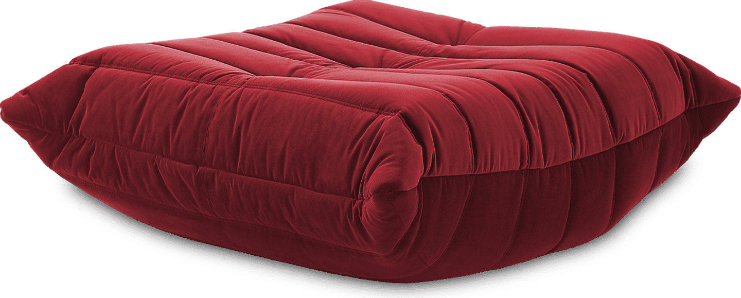 Comfort Style Sofa Ottomane Dark Red Velvet/Velvet image.