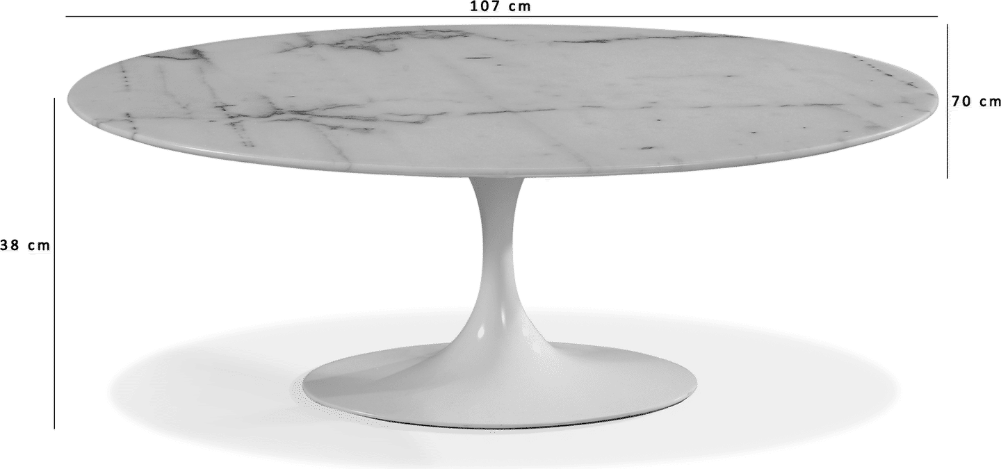 Tavolino ovale Tulip - Marmo White Marble/Large image.