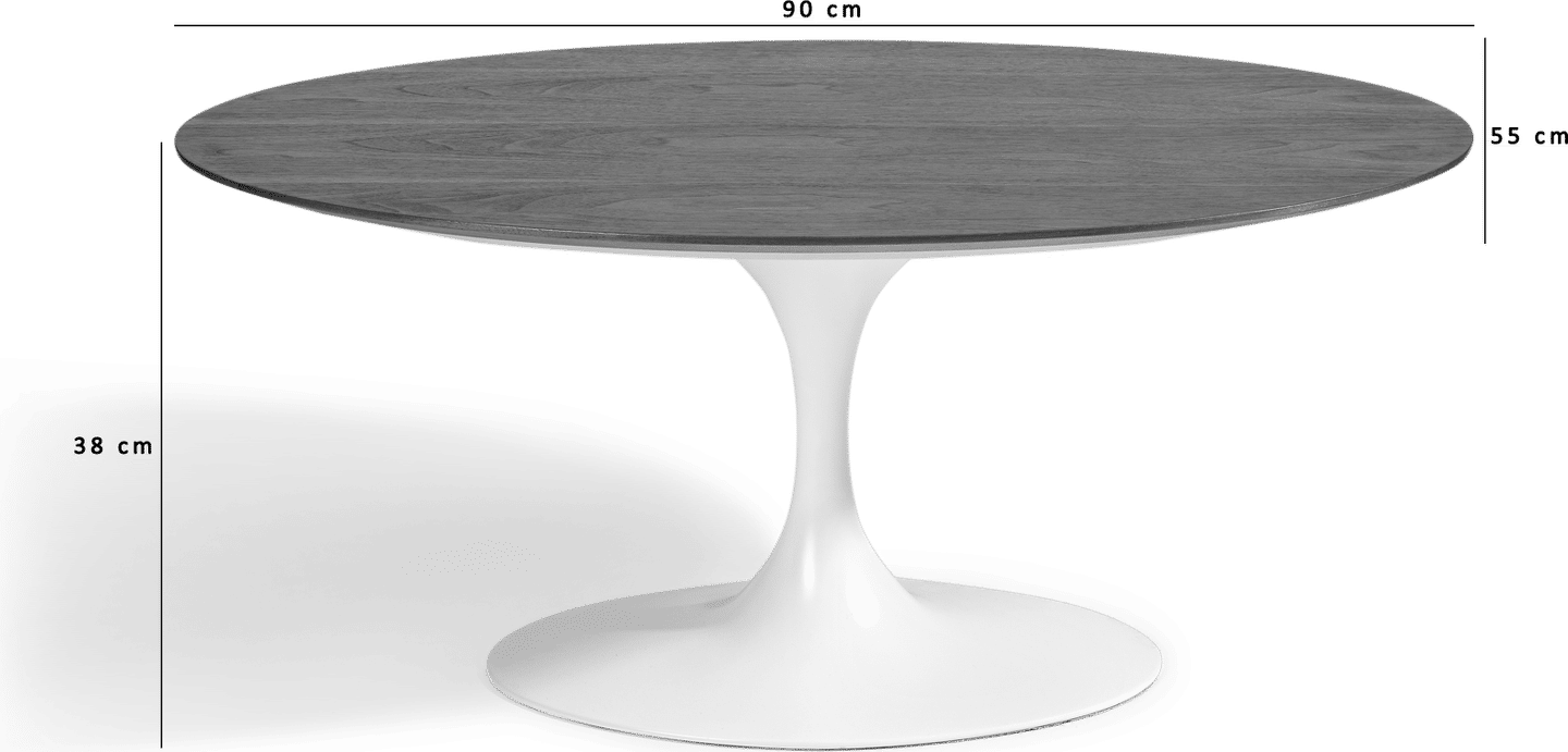 Tulip Oval Coffee Table - Walnut Walnut/Small image.