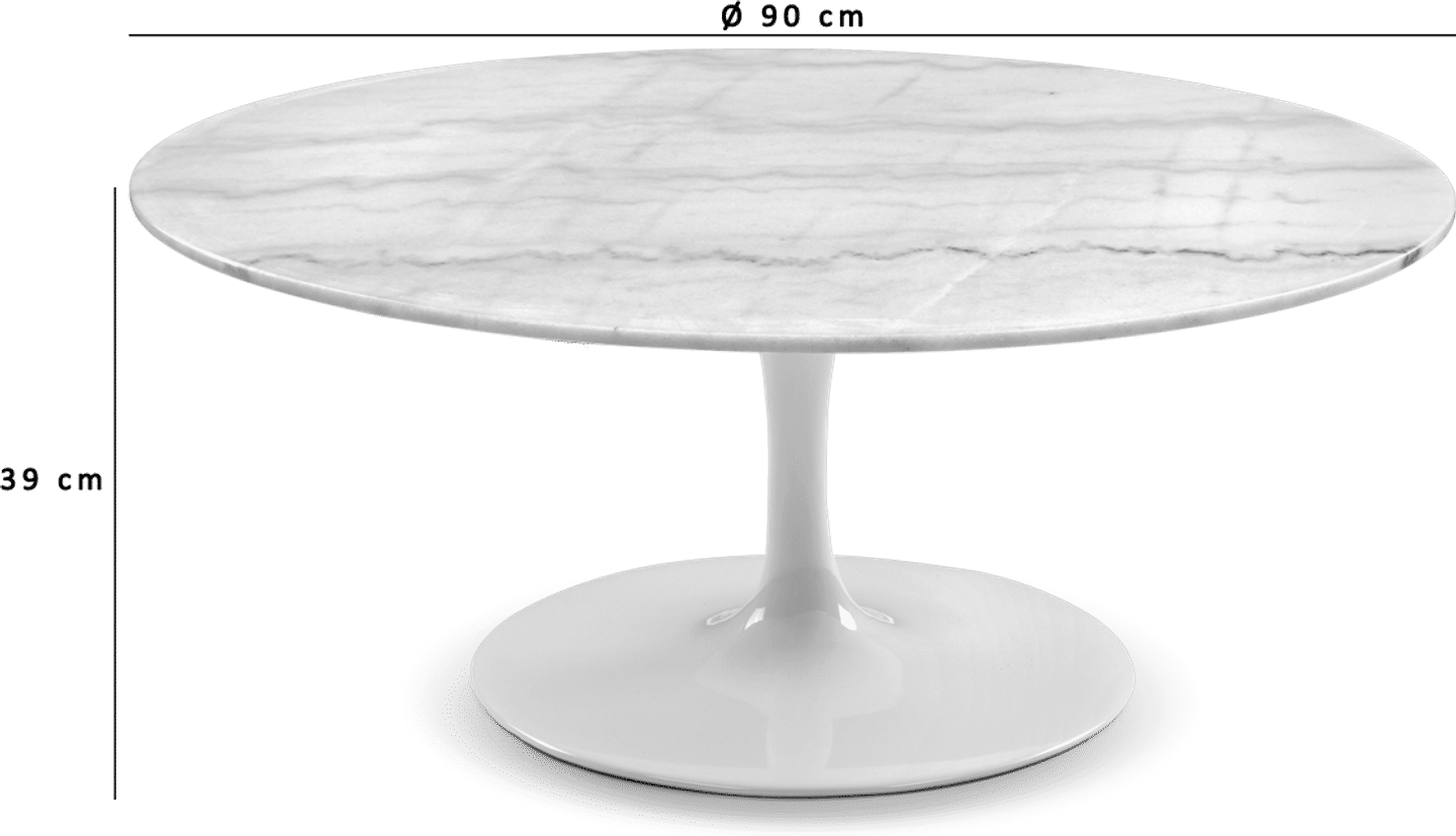 Tulip Round Coffee Table - Marble Marble/White Marble image.