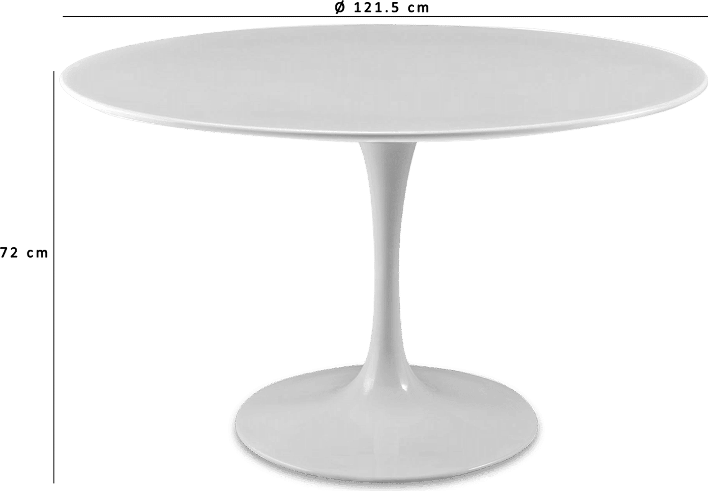 Tulip Round Dining Table Walnut Veneer/White image.