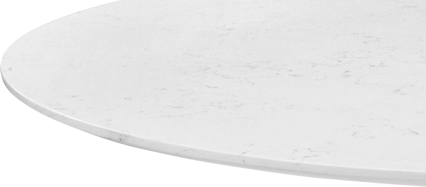 Tulip Round Dining Table - White Marble White Quartz 120/120 CM image.