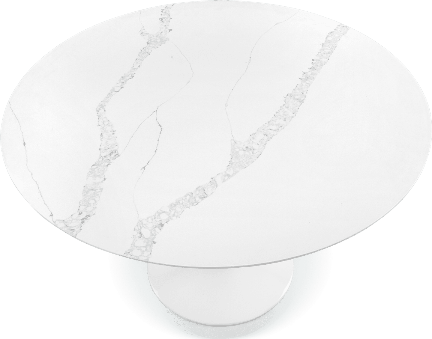 Tulipan rundt spisebord - hvit marmor White Quartz 160/120 CM image.