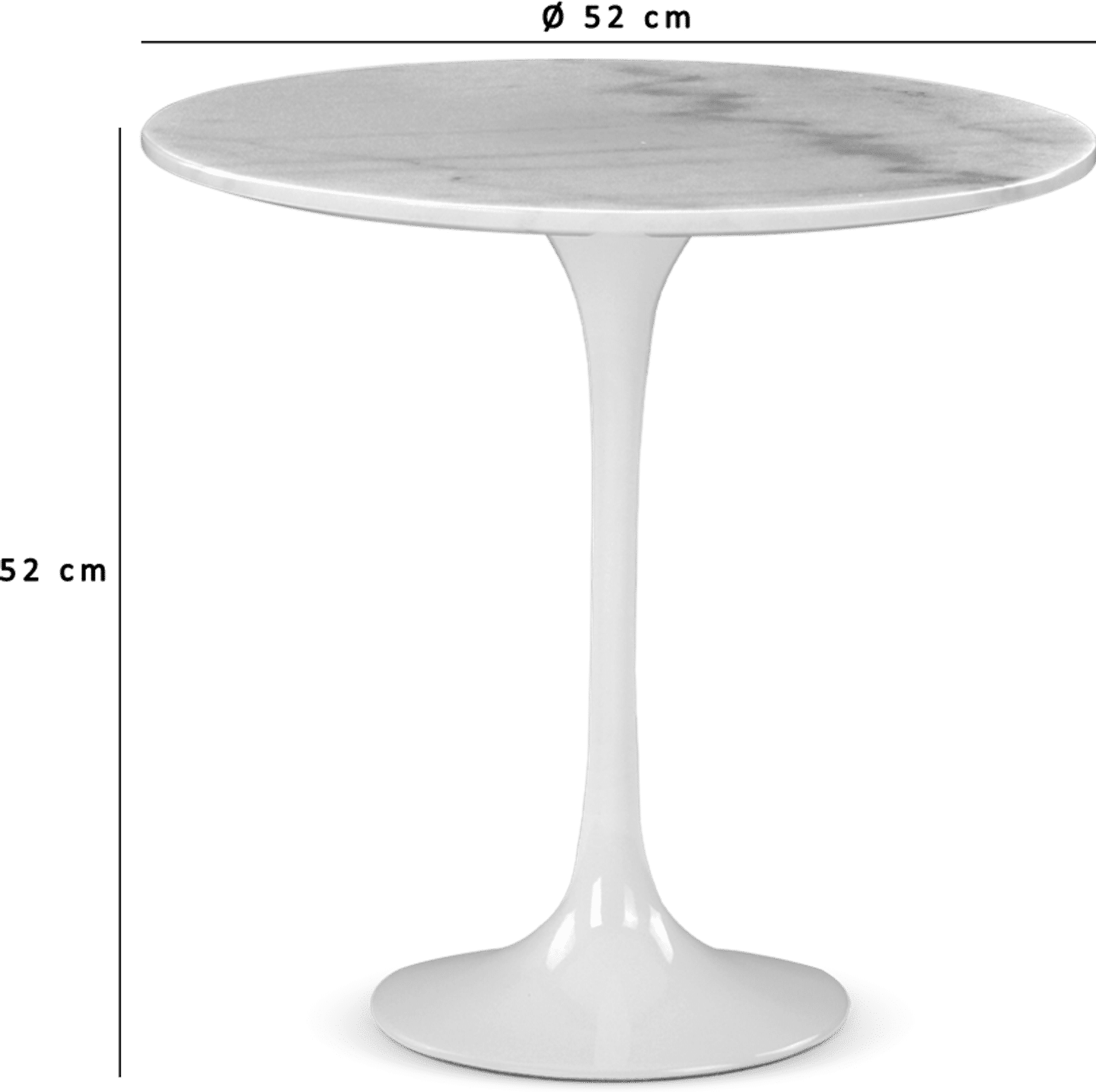 Tulip Round Side Table - Marble Marble/White Marble image.