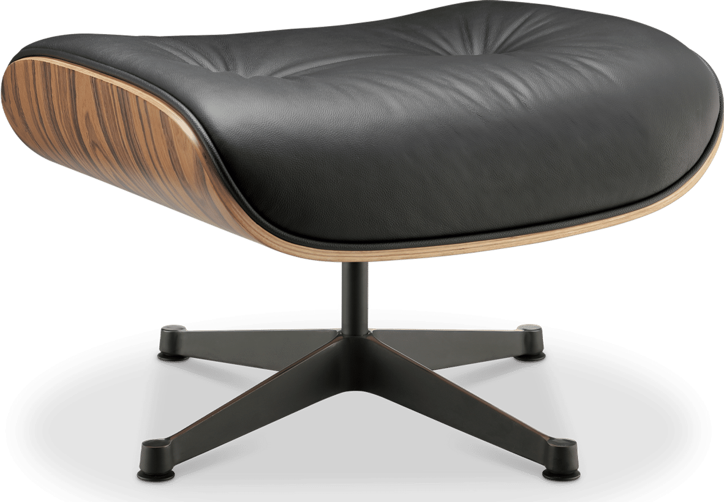 Eames Style Lounge Chair 670 Hocker Italian Leather/Black/Rosewood image.
