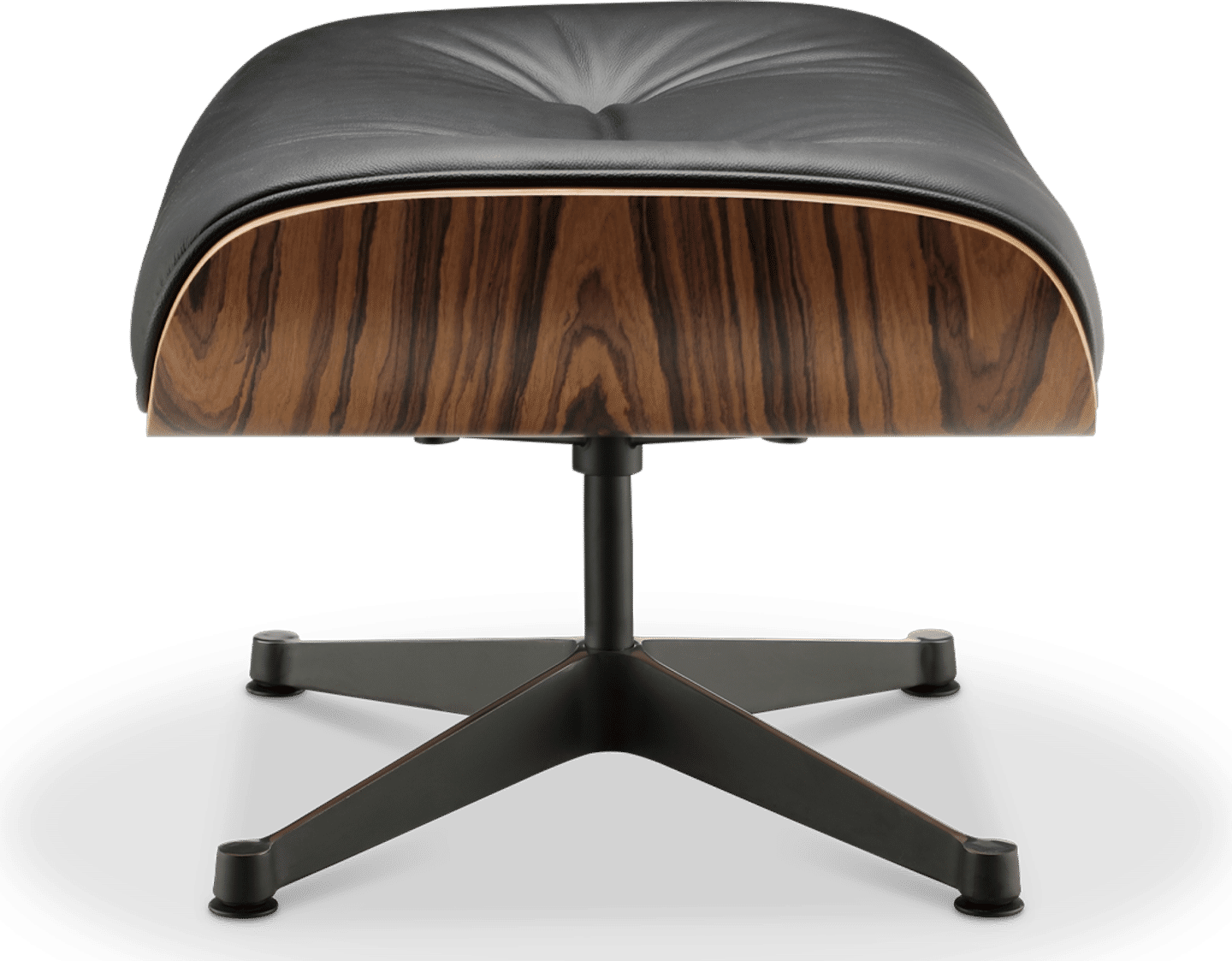 Eames Style Lounge Chair 670 Stool Italian Leather/Black/Rosewood image.