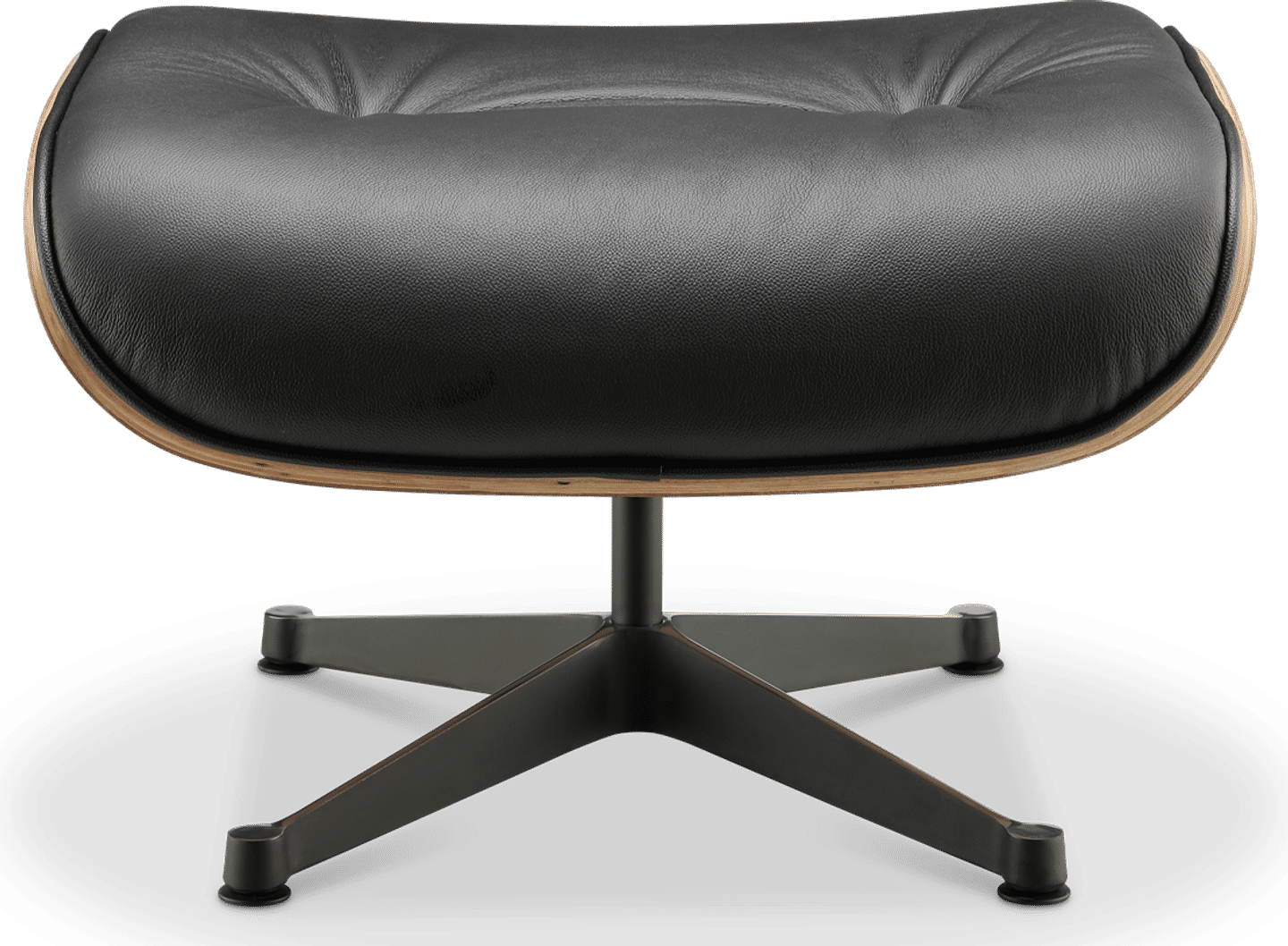 Eames Style Lounge Chair 670 Stool Italian Leather/Black/Walnut image.