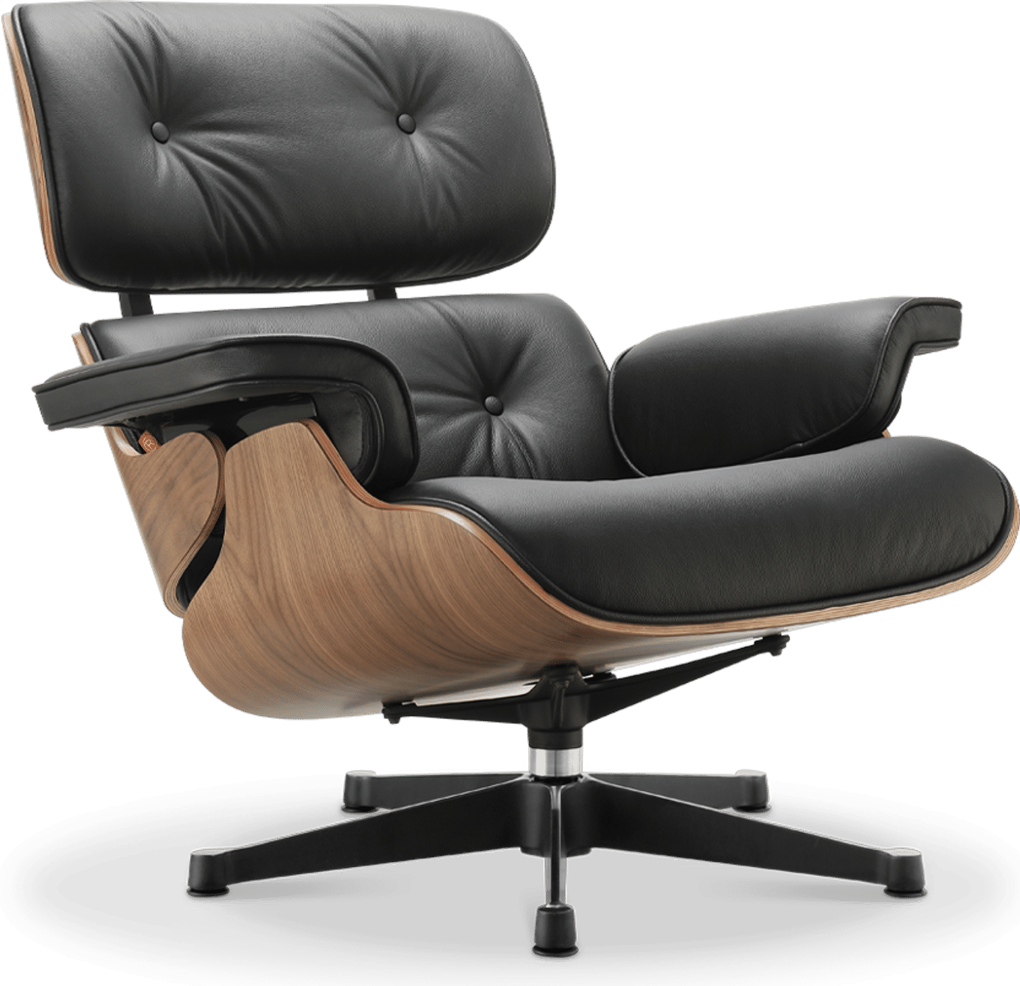 Eames stil Lounge Chair 670 Italian Leather/Black/Walnut Veneer image.