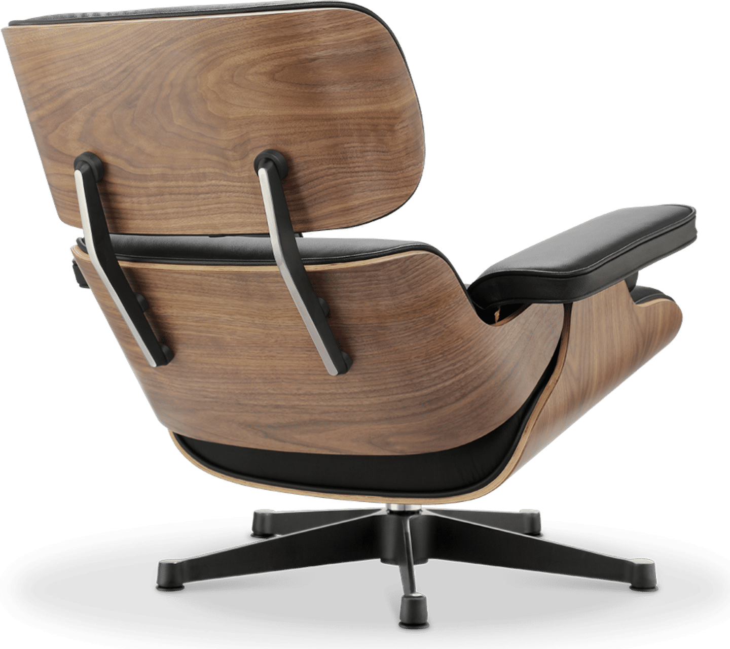 Eames Style Lounge Chair 670 Italian Leather/Black/Walnut Veneer image.