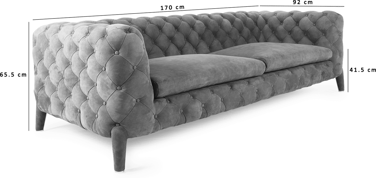 Windsor 2 Seater Sofa  Premium Leather/Black  image.