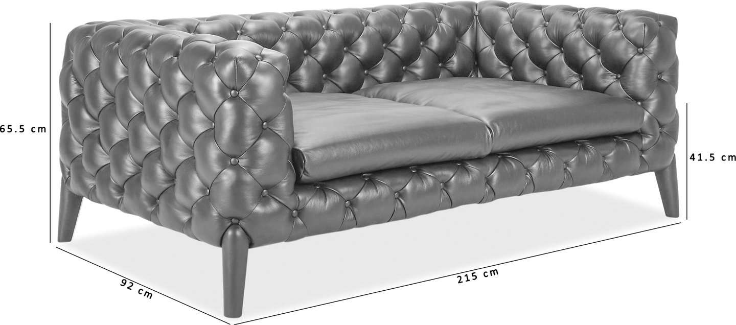 Windsor 3-Sitzer Sofa Premium Leather/Black  image.