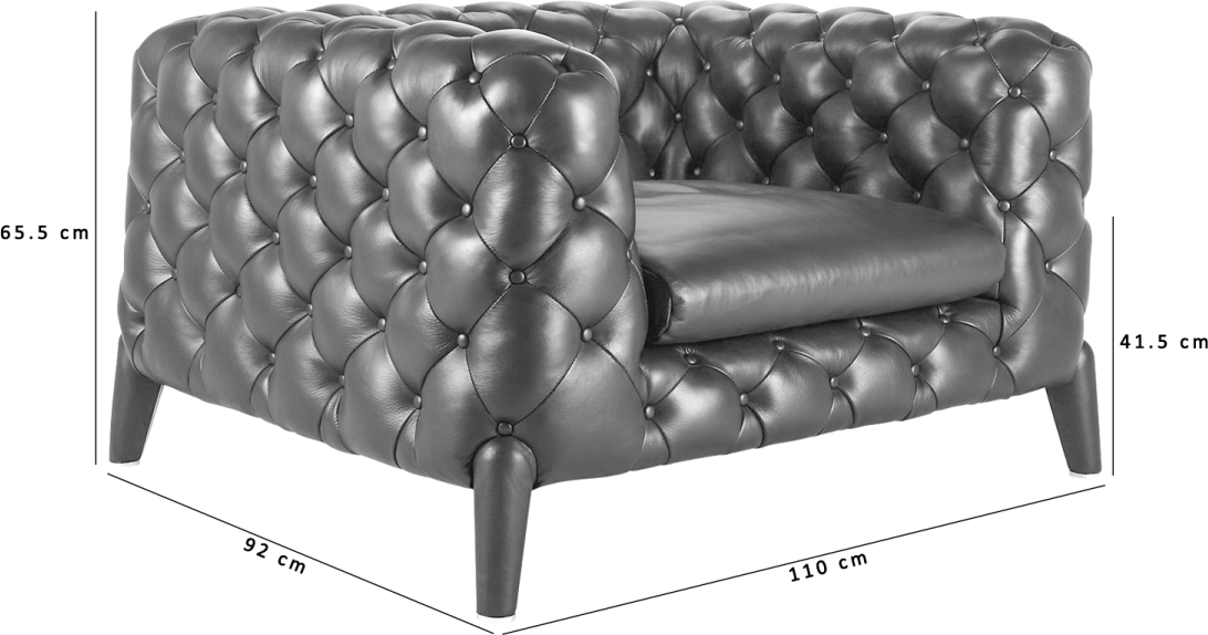 Chaise Windsor Premium Leather/Black  image.
