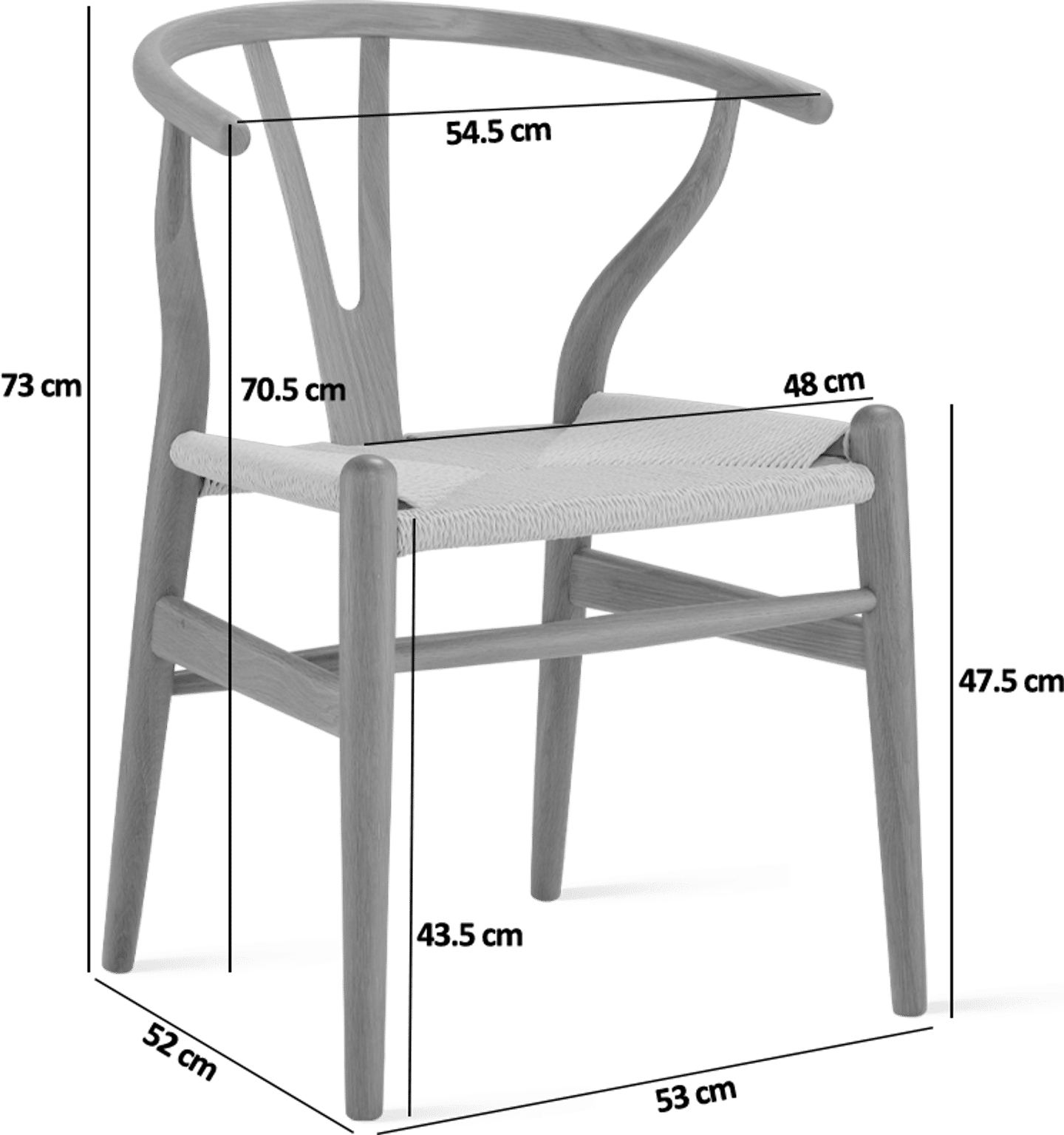 Wishbone (Y)-stol - CH24 Walnut Stain/Black image.