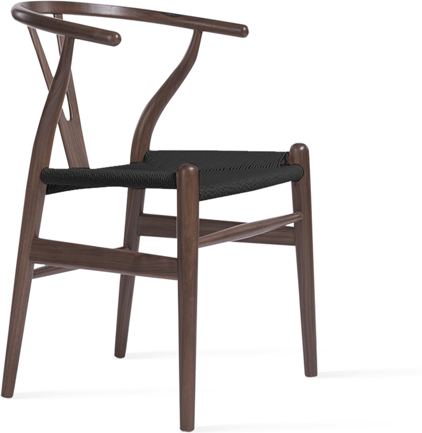 Wishbone (Y) Chair - CH24 Walnut Stain/Black image.