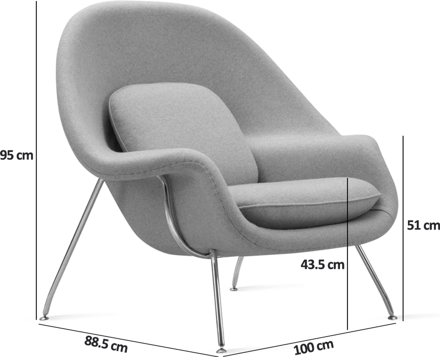 Womb Chair Wool/Light Pebble Grey image.
