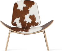 Shell Chair (CH07) Premium Leather/Brown Cowhide/Rosewood image.