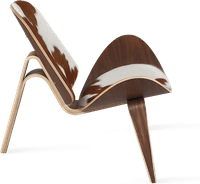 Shell Chair (CH07) Premium Leather/Brown Cowhide/Rosewood image.