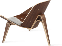 Shell Chair (CH07) Premium Leather/Brown Cowhide/Rosewood image.