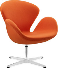 The Swan Chair  Wool/Without piping/Orange image.