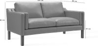 2212 Two Seater Sofa Italian Leather/Black image.