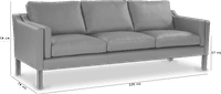 2213 Three Seater Sofa Italian Leather/Black image.