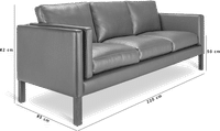 2333 Three Seater Sofa Premium Leather/Black  image.