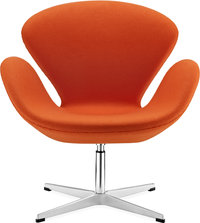 The Swan Chair  Wool/Without piping/Orange image.