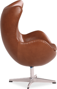 Child Egg Chair Premium Leather/Dark Tan image.