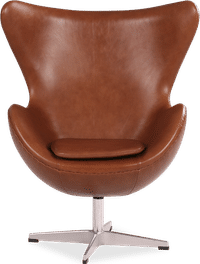 Child Egg Chair Premium Leather/Dark Tan image.