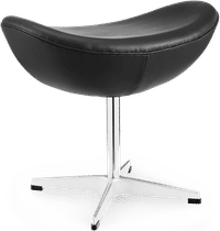 Egg Stool Italian Leather/With piping/Black image.
