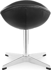Egg Stool Italian Leather/With piping/Black image.