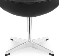 Egg Stool Italian Leather/With piping/Black image.