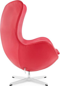 The Egg Chair Premium Leather/With piping/Red image.