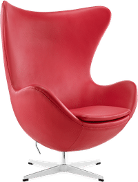 The Egg Chair Premium Leather/Without piping/Red image.