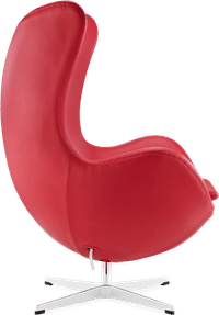 The Egg Chair Premium Leather/Without piping/Red image.