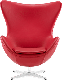 The Egg Chair Premium Leather/Without piping/Red image.