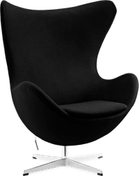 The Egg Chair Wool/Without piping/Black image.