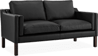 2212 Two Seater Sofa Italian Leather/Black image.