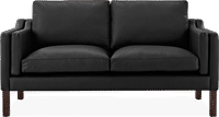 2212 Two Seater Sofa Italian Leather/Black image.
