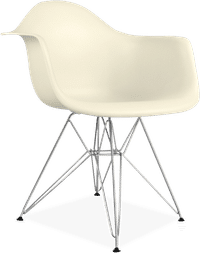 DAR Style Plastic Chair Cream image.