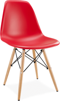 DSW Style Chair Red/Light Wood image.