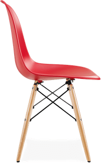 DSW Style Chair Red/Light Wood image.