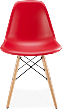DSW Style Chair Red/Light Wood image.
