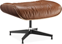 Eames Style Lounge Stool H Miller Version Italian Leather/Tan/Walnut image.