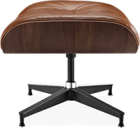 Eames Style Lounge Stool H Miller Version Italian Leather/Tan/Walnut image.