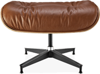 Eames Style Lounge Stool H Miller Version Italian Leather/Tan/Walnut image.