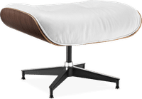 Eames Style Lounge Stool H Miller Version Premium Leather/White/Rosewood image.