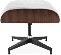 Eames Style Lounge Stool H Miller Version Premium Leather/White/Rosewood image.
