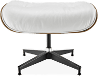 Eames Style Lounge Stool H Miller Version Premium Leather/White/Rosewood image.