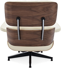 Eames Style Lounge Chair H Miller Version Premium Leather/Cream /Walnut image.